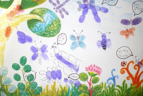 幼儿园大班手印画教案：昆虫朋友