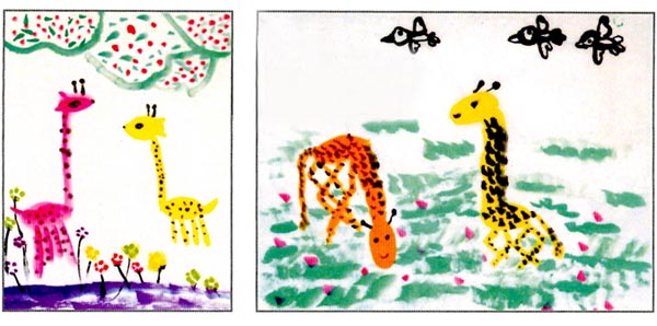 幼儿园大班中国画教案：长颈鹿
