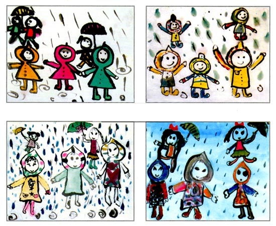 幼儿园大班画画教案设计：下雨天