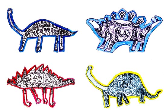 幼儿园大班美术教案设计：大恐龙