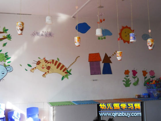 幼儿园环境布置:废旧物品制作的吊饰