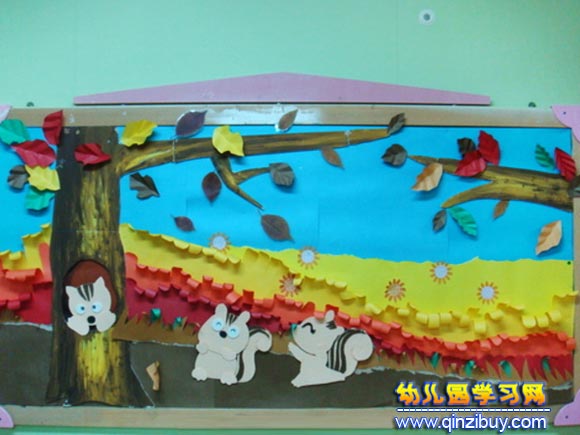幼儿园墙面布置图片：彩色的秋天