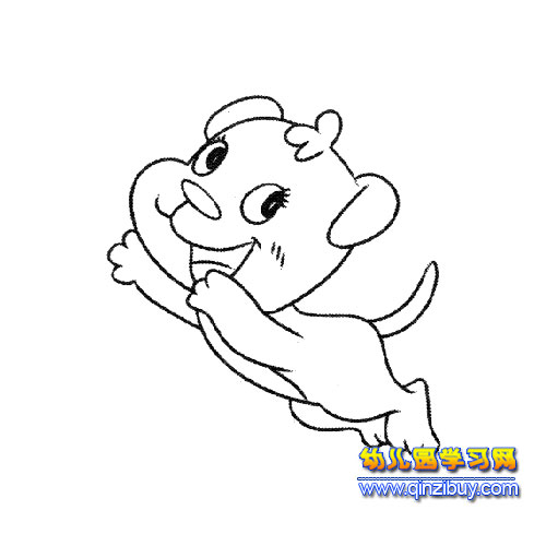 跳跃的小狗简笔画—幼儿园教案网