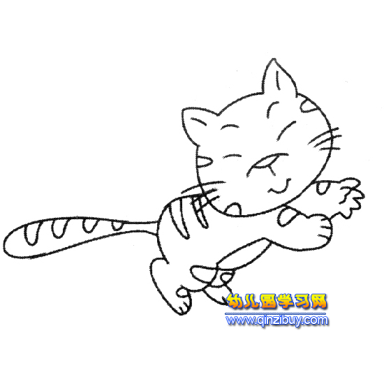 奔跑的小猫简笔画2