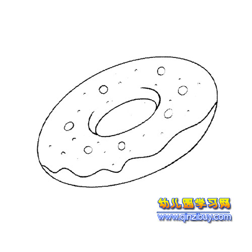 简笔画:甜甜圈面包1