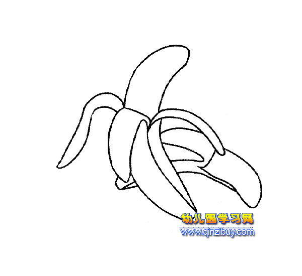 被剥皮的香蕉简笔画1
