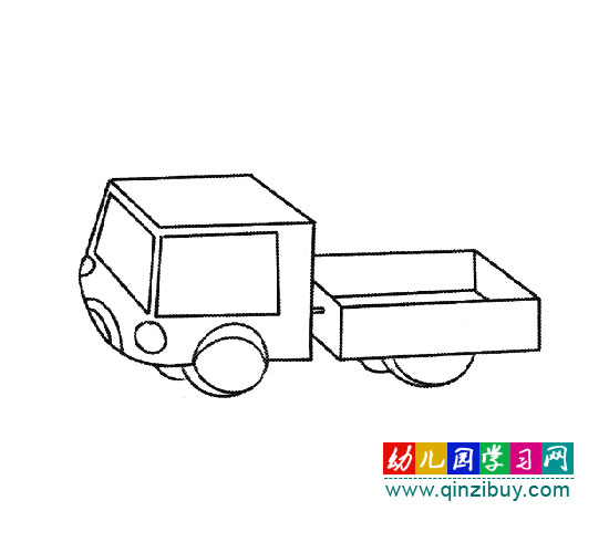 交通工具简笔画:行驶的卡车