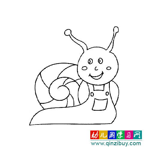 简笔画:卡通蜗牛2-幼儿园教案网