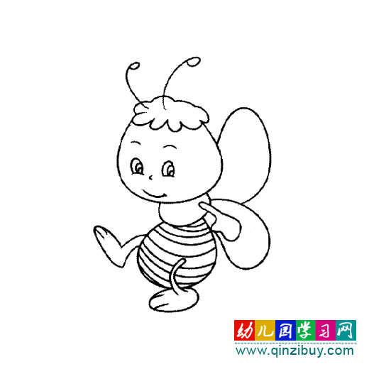 可爱的小蜜蜂_幼儿简笔画2