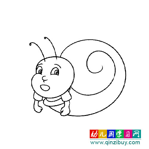 简笔画:卡通蜗牛3 - 幼儿园学习网