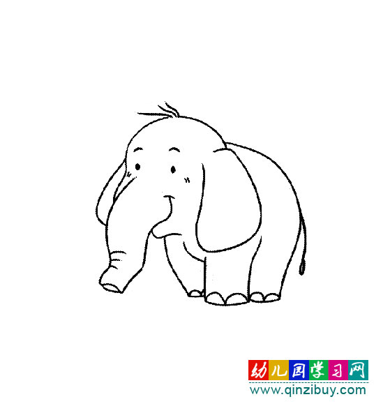 高大的大象1儿童简笔画