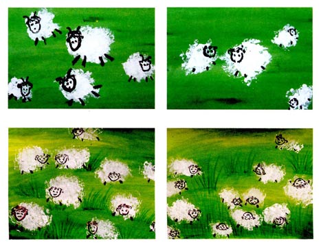 幼儿园小班画画教案设计：毛茸茸的绵羊
