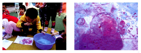 幼儿园小班美术教案彩色画活动：水泡泡里的奥秘