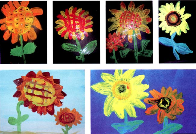 幼儿园中班画画教案设计：向着太阳的花