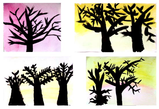 中班美术教案设计:冬天里的树