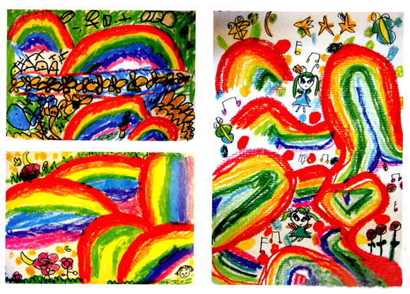 幼儿园中班美术教案彩色画活动：彩虹王国的好朋友